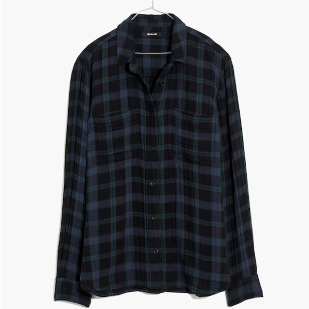 Madewell Lightspun Oversized Ex-Boyfriend Swing Shirt in Heisley Plaid